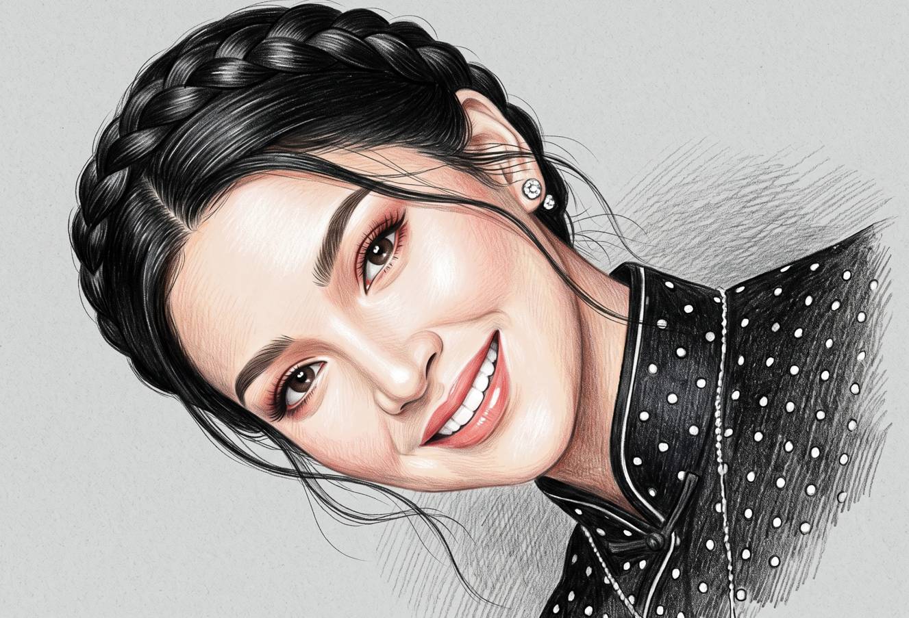 A beautiful and elegant woman with a vintage timeless beauty