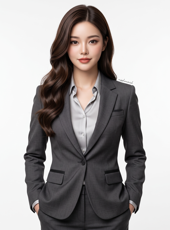 A waist-up corporate portrait of a professional young woman in her late 20s
