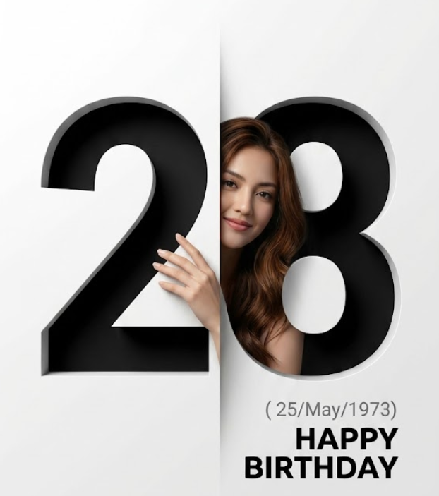 Create a professional minimalist birthday poster