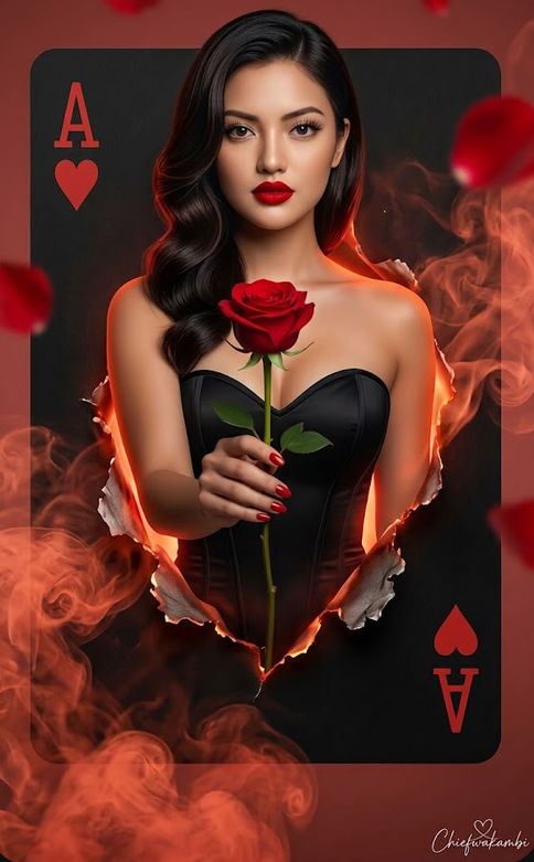 Black corse outfit, heart shape, elegant and to the body
