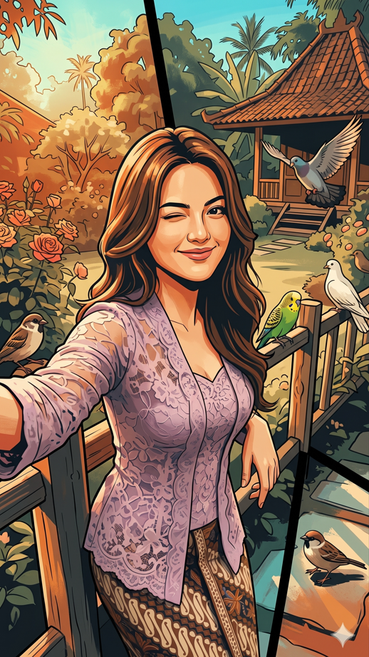 Distinctive cinematic graphic-novel illustration style, combining vintage American adventure poster art with contemporary semi-realistic comic-book rendering
