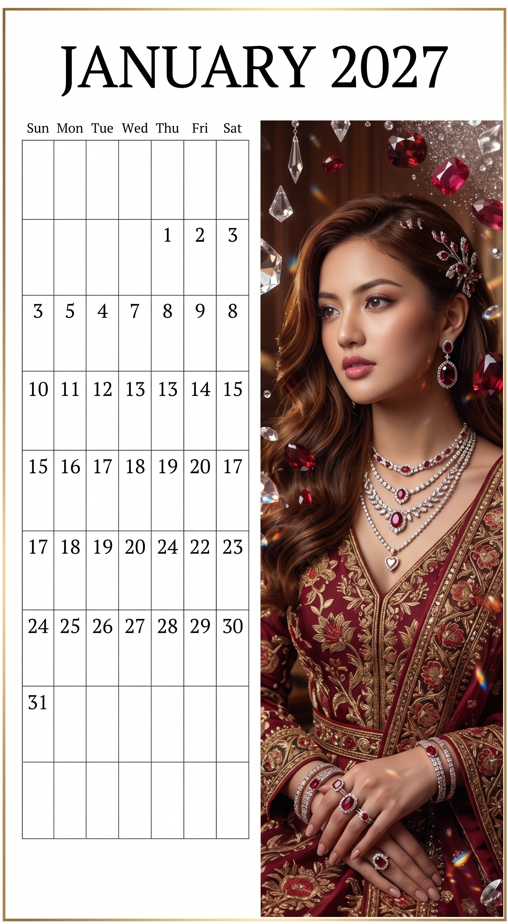 Professional monthly wall calendar template