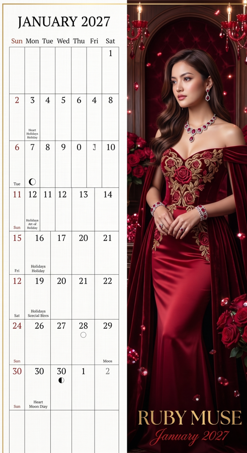 Professional monthly wall calendar template