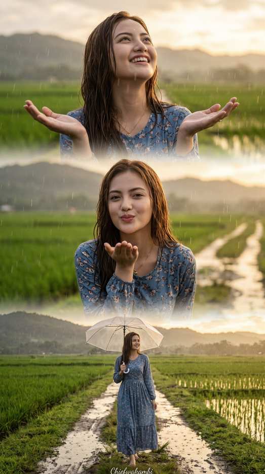 Gunakan foto referensi sebagai identitas utama. Pertahankan wajah subjek semirip mungkin dengan referensi: struktur wajah, mata, hidung, bibir, rahang, warna kulit, dan karakteristik wajah tetap natural.